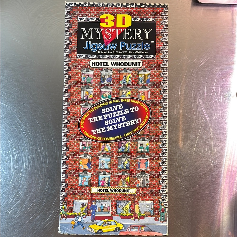 NEW Vintage 3D Mystery Hotel Whodunit 504 Piece Puzzle by Buffalo Games